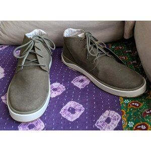 NEW Olukai Mens 8.5 Papaku Olive Green Textile Lace Up Casual Boots Shoes